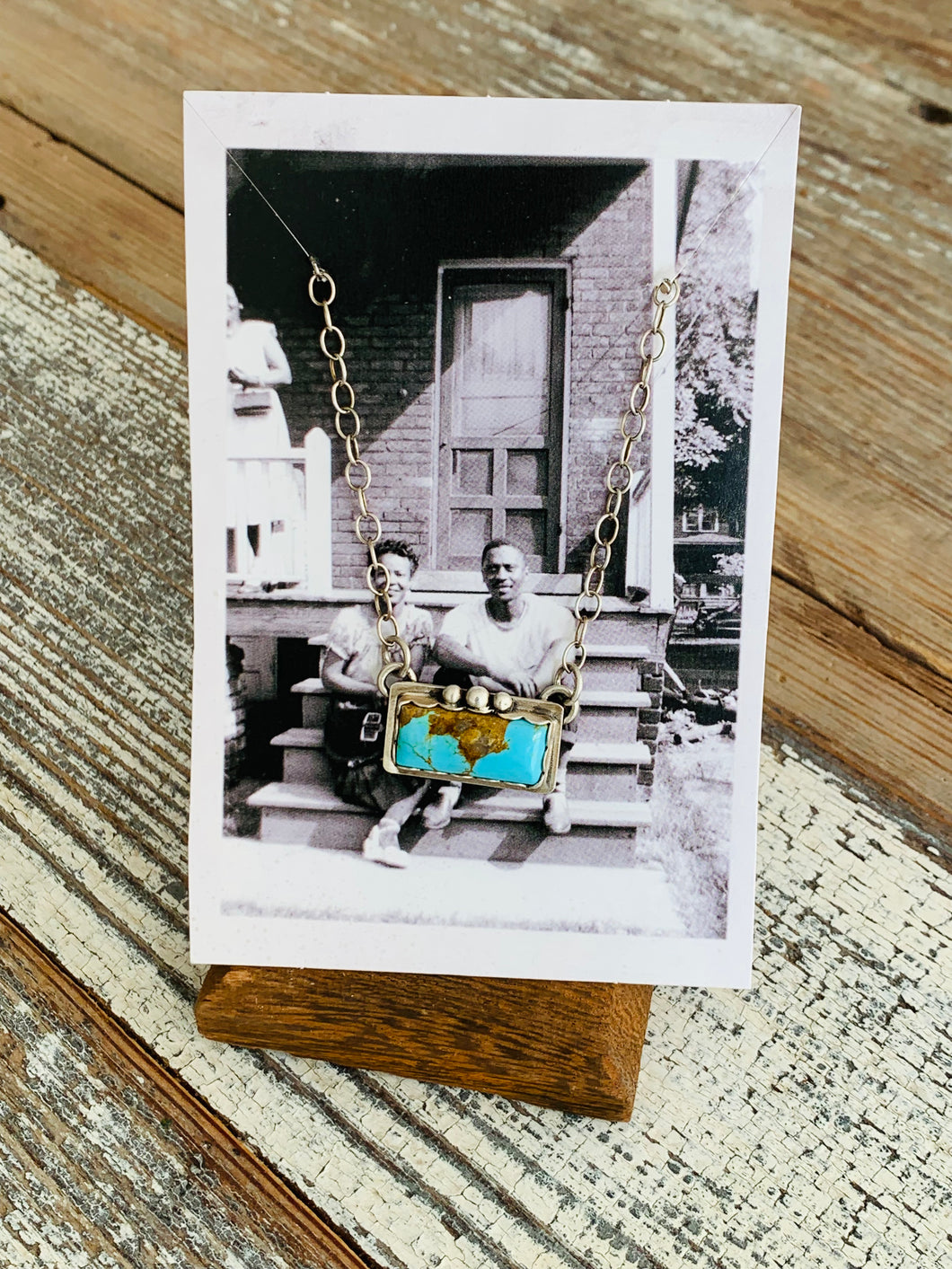 Kingman Turquoise Bar Necklace